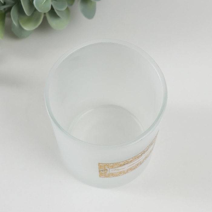 Банка для свечей стекло Банка для свечей стекло "Пусть сбываются мечты" 220 мл белая, матовая 7х7х8,4 см