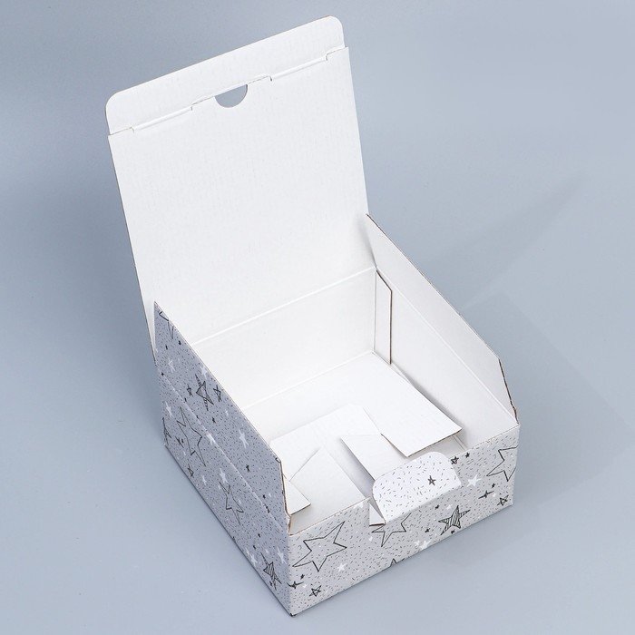 Коробка подарочная сборная, упаковка, «Звёзды», 15 х 15 х 7 см