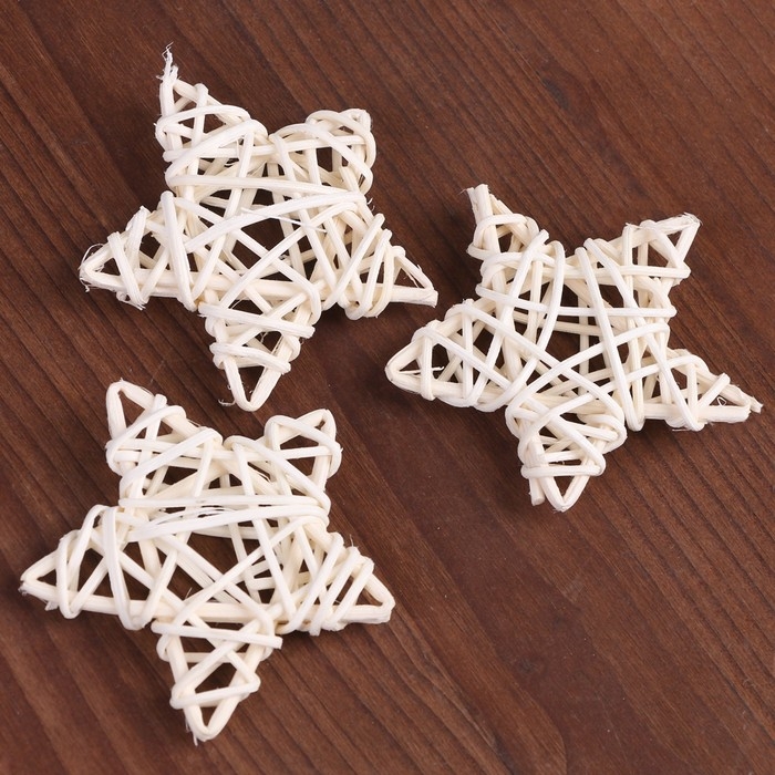 Декор для творчества из лозы «Звезда» набор 3 шт., размер 1 шт. — 6,5 см, цвет натуральный Декор для творчества из лозы «Звезда» набор 3 шт., размер 1 шт. — 6,5 см, цвет натуральный