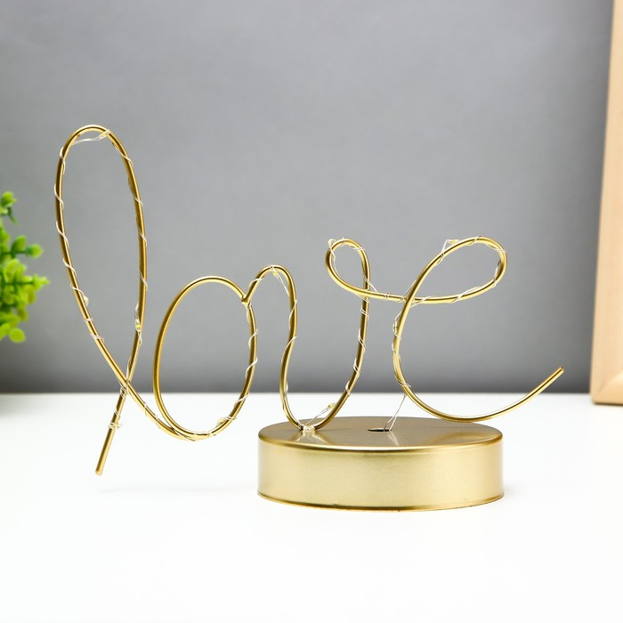 Ночник Ночник "Любовь" LED от батареек 3хАА золото 9,5х23х17,5 см RISALUX