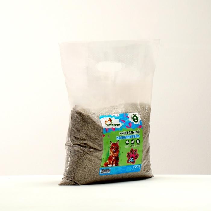 Наполнитель минеральный впитывающий Наполнитель минеральный впитывающий "Пижон" цеолит для короткошерстных фр 1-3 мм 3 кг впит. 5 л