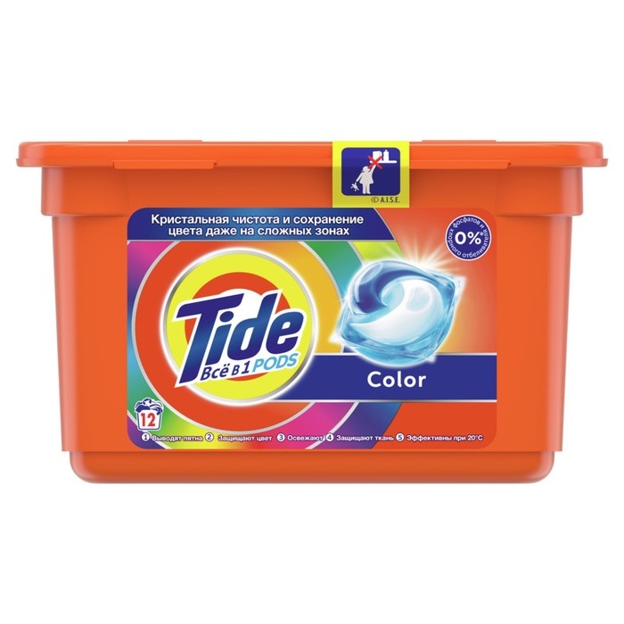 Капсулы для стирки Tide Color, 12 х 22,8 г Капсулы для стирки Tide Color, 12 х 22,8 г
