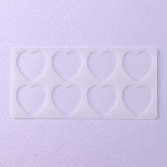 Форма для шоколада «Сердечки», силикон, 8 ячеек, 23,5×11,5×0,3 см, цвет прозрачный