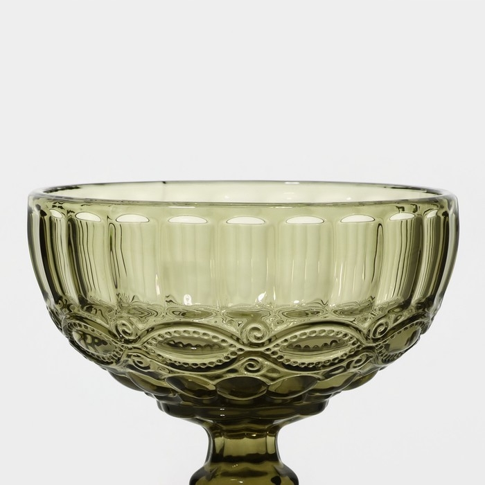 Креманка стеклянная Magistro «Ла-Манш», 350 мл, 12×10,5 см, цвет зелёный Креманка стеклянная Magistro «Ла-Манш», 350 мл, 12×10,5 см, цвет зелёный