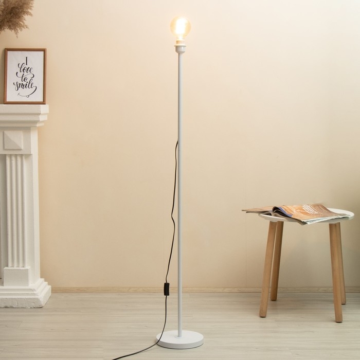 Торшер без абажура  Торшер без абажура "Лайнер" Е27 40Вт белый 22х22х155см