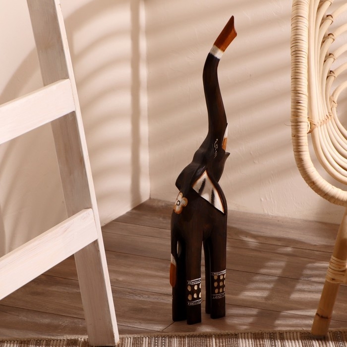 Сувенир дерево Сувенир дерево "Слон с цветком на спине" 60х15х7 см