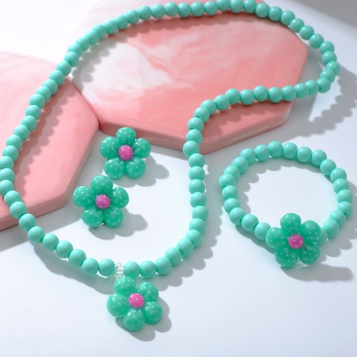 Набор детский «Выбражулька» 3 предмета: клипсы, кулон, браслет, цветок ромашки, цвета МИКС Набор детский «Выбражулька» 3 предмета: клипсы, кулон, браслет, цветок ромашки, цвета МИКС