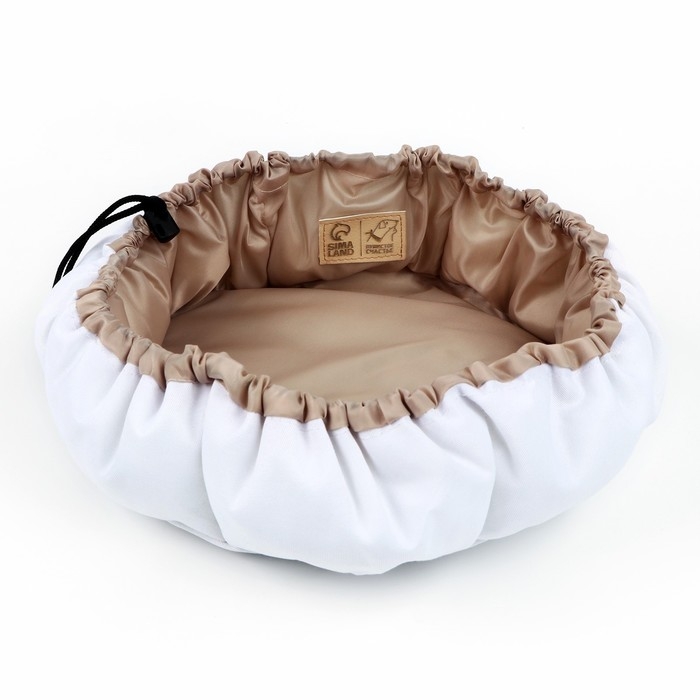 Лежанка для кошек и собак двусторонняя бежевая, 50-30х12 см Лежанка для кошек и собак двусторонняя бежевая, 50-30х12 см