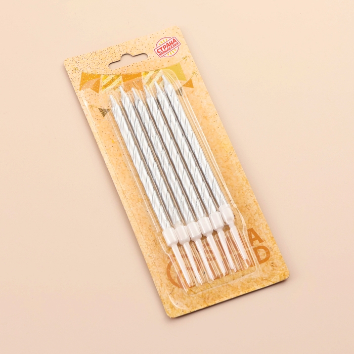 Свечи в торт Свечи в торт "Металлик", 14 см, 18 шт, серебристые