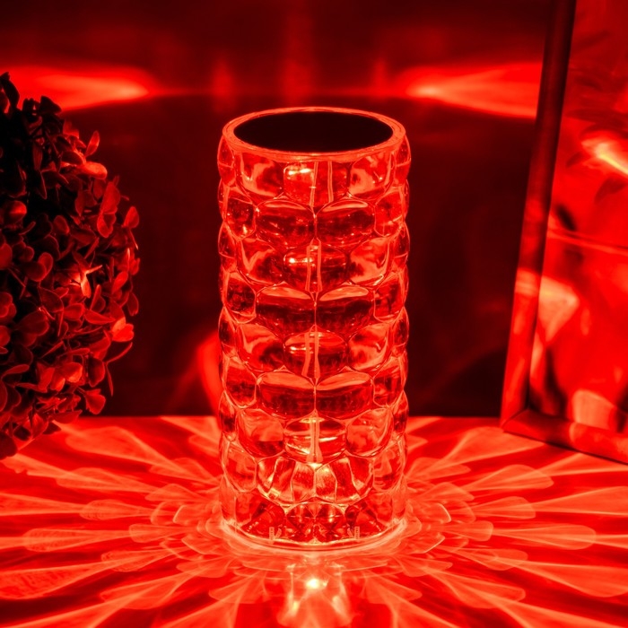 Настольная лампа с ПДУ  Настольная лампа с ПДУ "Призма" LED RGB сенсорная АКБ 8х8х18 см RISALUX