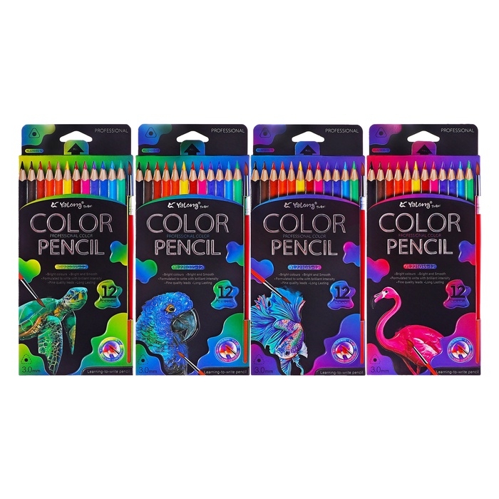 Карандаши акварельные 12 цветов, в картонной коробке, треугольные,дер, с кист,Животные МИКС Карандаши акварельные 12 цветов, в картонной коробке, треугольные,дер, с кист,Животные МИКС