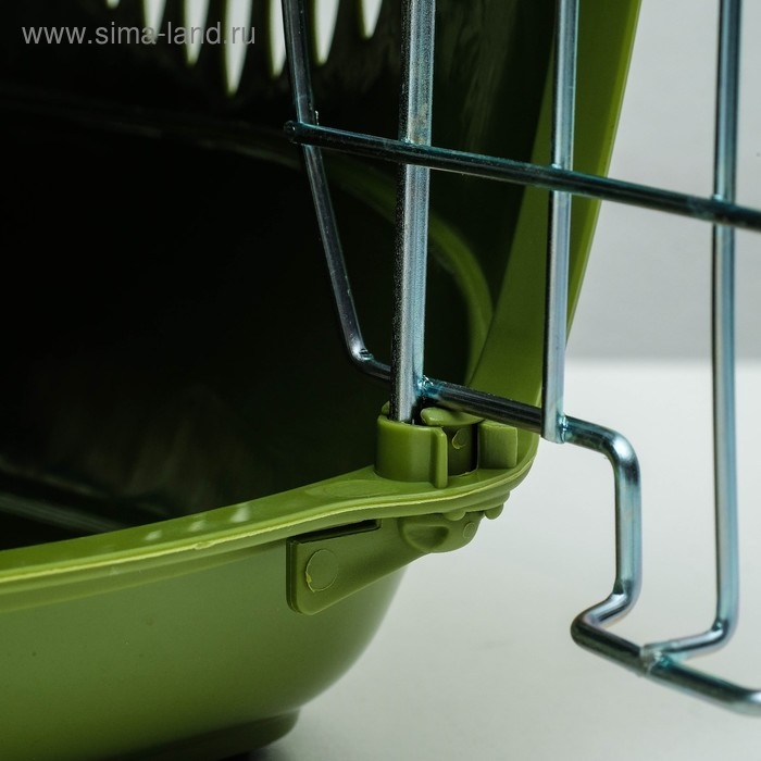 Переноска для животных до 9 кг  Переноска для животных до 9 кг "Пижон", металлическая дверь, 43 х 29 х 27,5 см, оливковая