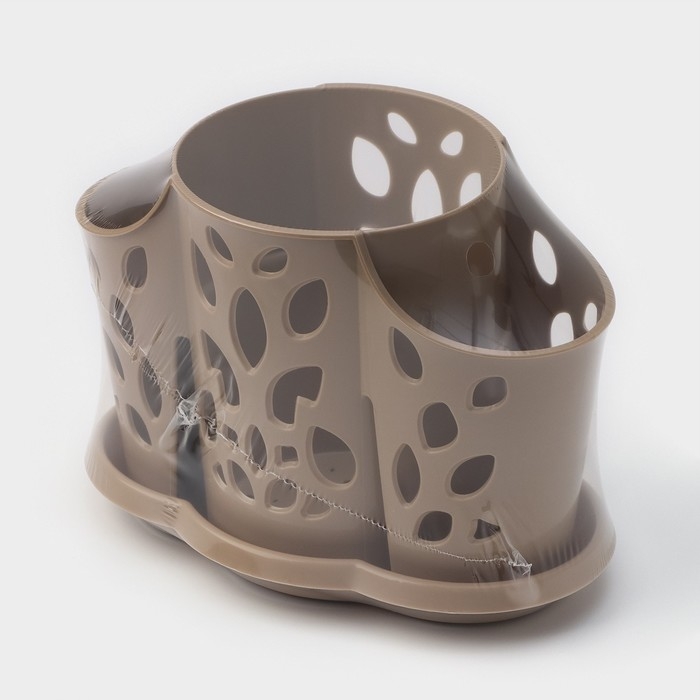 Подставка для столовых приборов «Камелия», 3 отделения, цвет МИКС