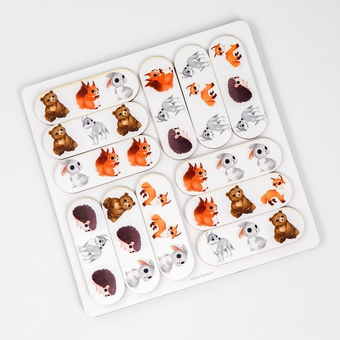 Головоломка «Найди ряд», лесные жители Головоломка «Найди ряд», лесные жители