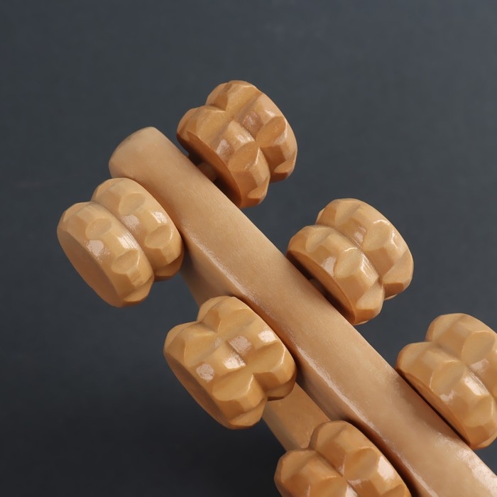 Массажёр «Гусеница», 18 × 5,5 × 8 см, 10 колёс, деревянный Массажёр «Гусеница», 18 × 5,5 × 8 см, 10 колёс, деревянный