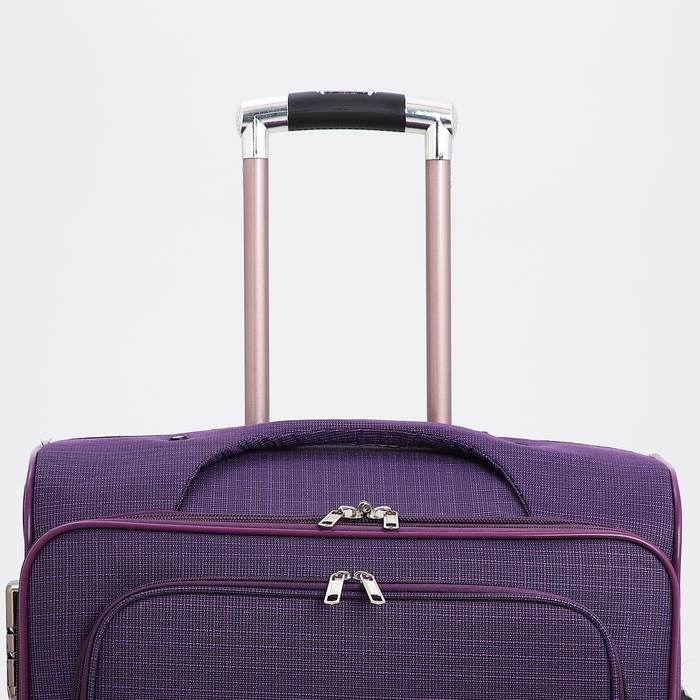 Чемодан большой 95 л (L), отдел на молнии, с расширением, кодовый замок, 3 колеса, 2 наружных кармана, цвет фиолетовый Чемодан большой 95 л (L), отдел на молнии, с расширением, кодовый замок, 3 колеса, 2 наружных кармана, цвет фиолетовый