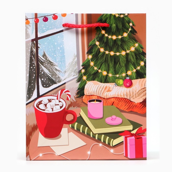 Новый год. Пакет подарочный  Новый год. Пакет подарочный "Уют", 18 х 22,3 х 10 см.