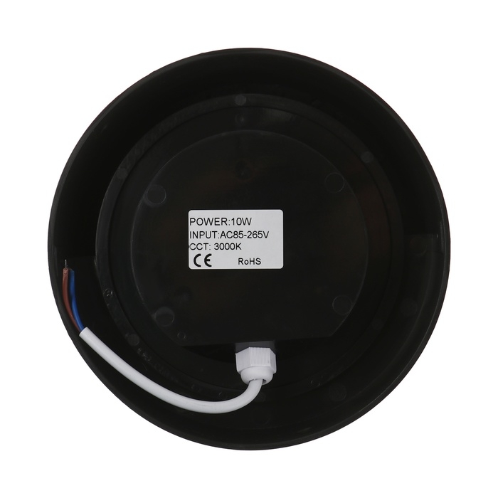 Светильник фасадный «Сити», FSD-048, 10 Вт, 3000К, круг, IP65, 220 В, пластик, черный Светильник фасадный «Сити», FSD-048, 10 Вт, 3000К, круг, IP65, 220 В, пластик, черный