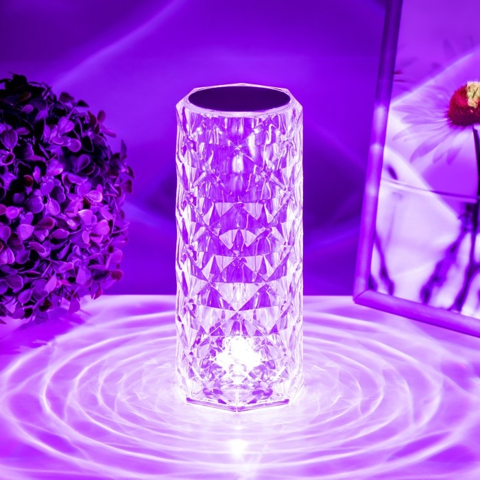 Настольная лампа с ПДУ Настольная лампа с ПДУ "Призма" LED RGB АКБ 9,5х9х21,5 см RISALUX