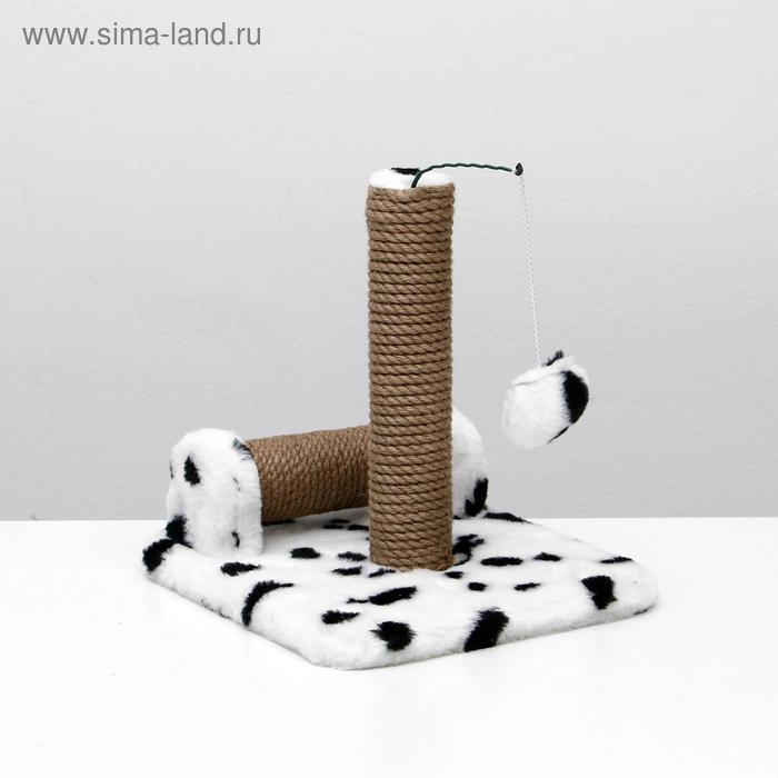 Когтеточка двойная для котят на подставке, джут, 30 х 28 х 32 см, далматинец Когтеточка двойная для котят на подставке, джут, 30 х 28 х 32 см, далматинец