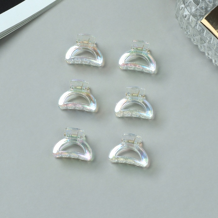 Краб для волос  Краб для волос "Аванти" (набор 6 шт) дуга, 2,5 см, прозрачный