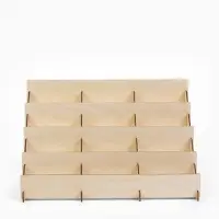 Подставка под открытки 12 ячеек по 12 см, 38.1&times;23&times;25 см, толщина 3 мм, бежевая