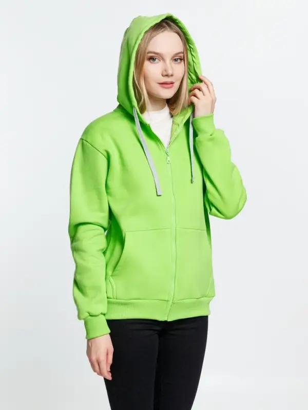 Толстовка на молнии с капюшоном Siverga Heavy, зеленое яблоко, размер XS