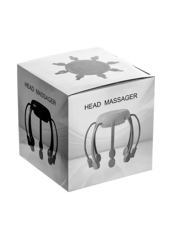 Массажер для головы LEM-32, электрический, мурашка, вибрационный, АКБ, белый