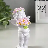 Фигура &laquo;Ангел с розами&raquo;, 13&times;9&times;22 см