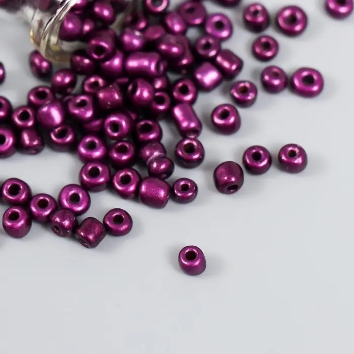 Бисер 6/0 в бутылочке  Бисер 6/0 в бутылочке "Баклажан" 20 гр керамический блеск 6х2х2 см