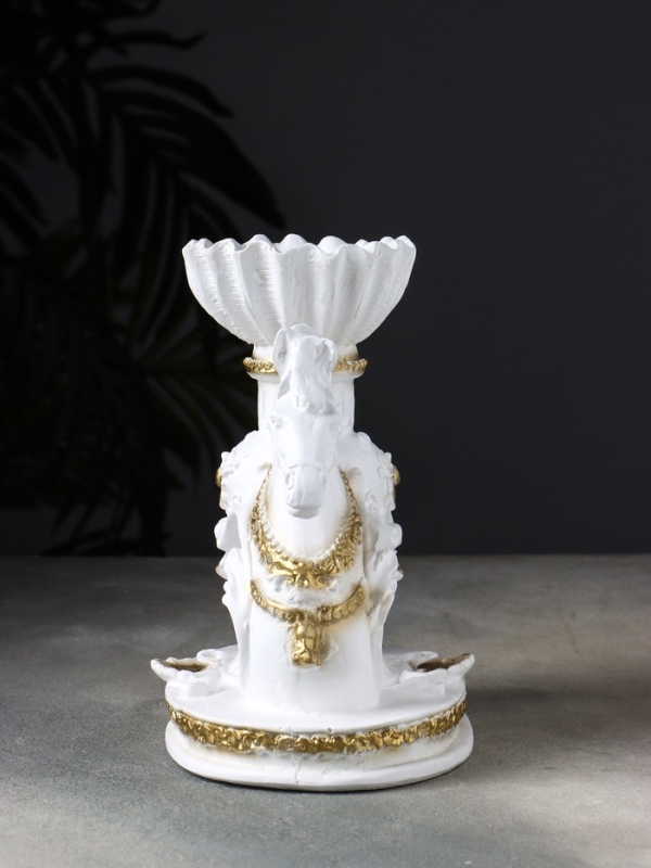 Подсвечник Подсвечник "Лошади" 21х13х21 см, белый