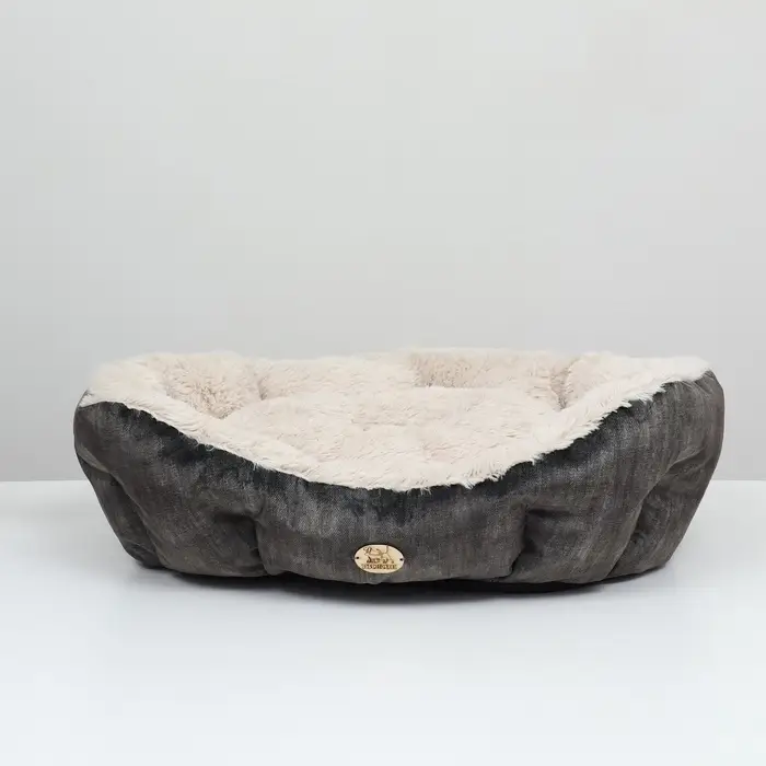 Лежанка-трансформер, 60&times;50&times;15 см, велюр, искусственный мех, цвет МИКС