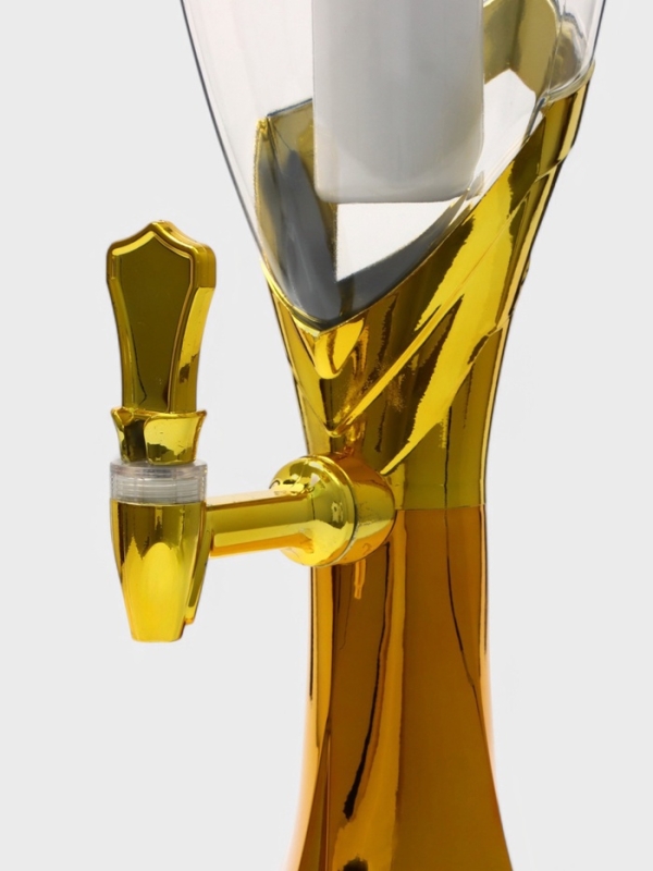 Башня пивная «Вавилон голд», 3 л, ёмкость для льда, подсветка, пластик, золотистый Башня пивная «Вавилон голд», 3 л, ёмкость для льда, подсветка, пластик, золотистый