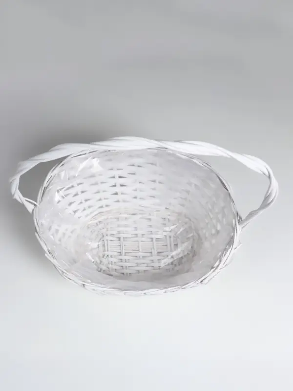 Корзина плетёная для хранения, лоза, с ручкой, овальная, со вставкой, серая, набор 3 шт.