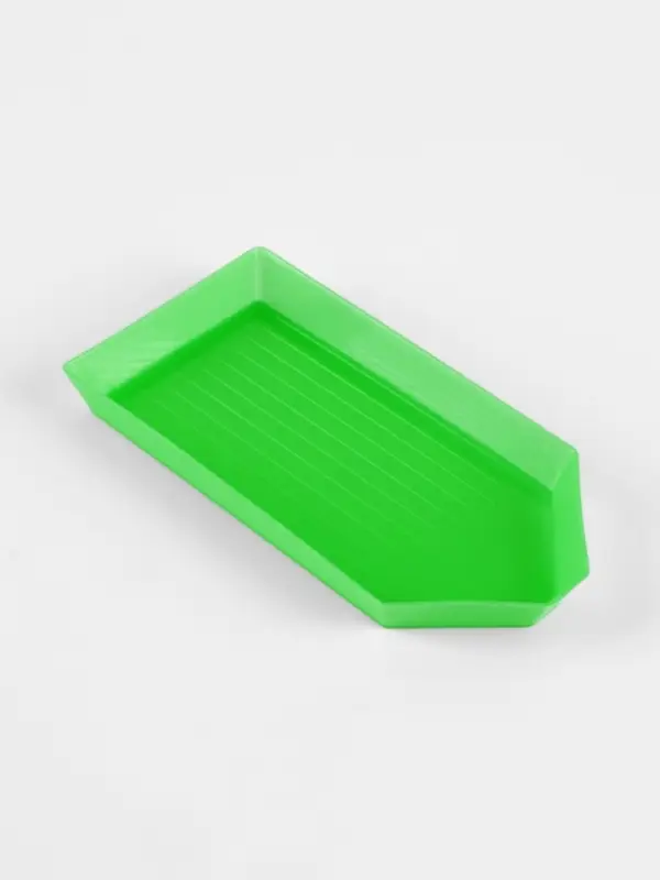 Органайзер-ванночка для бисера и страз, 4.8&times;9 см, 4 шт. на подставке, зелёный, прозрачный