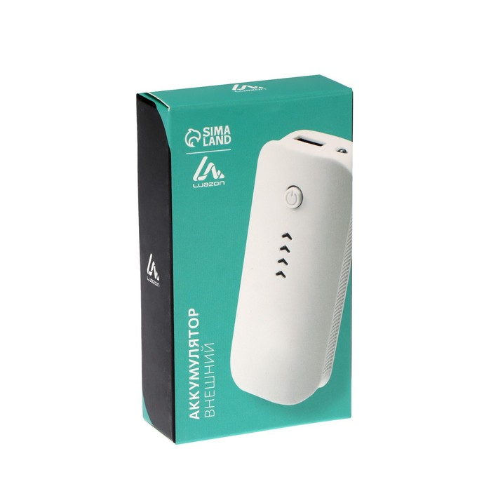 Внешний аккумулятор Luazon PB-18, 3600 мАч, USB, 1 А, индикатор зарядки, белый Внешний аккумулятор Luazon PB-18, 3600 мАч, USB, 1 А, индикатор зарядки, белый