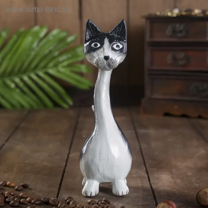 Сувенир дерево  Сувенир дерево "Котик с длинной шеей" 7,5х5,5х18 см
