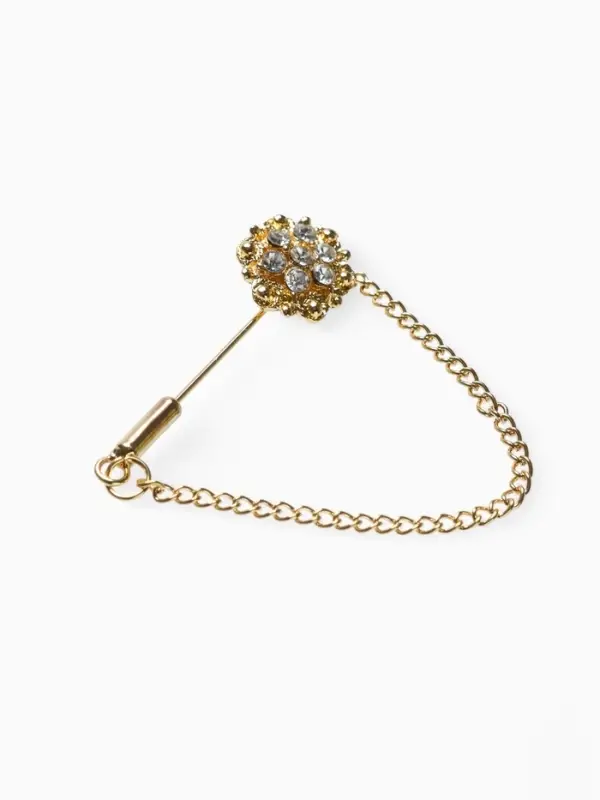 Булавка &laquo;Цветочек&raquo;, 5 см, белая в золоте