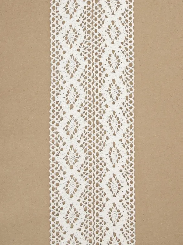 Кружево вязаное, 50 мм, 10&plusmn;1 м, белое