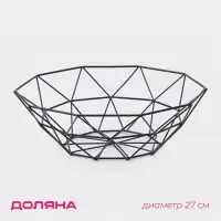 Фруктовница Доляна &laquo;Геометрия&raquo;, чёрная
