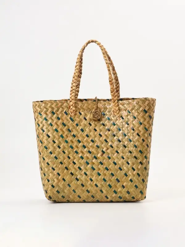 Сумка плетёная из пандана и водного гиацинта, 38&times;14&times;40 см