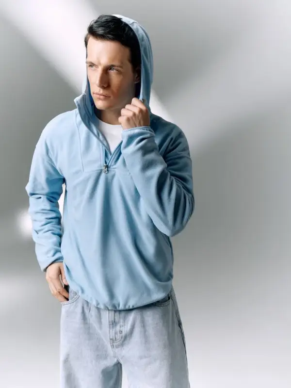 Анорак флисовый унисекс Fliska, голубой, размер M/L Анорак флисовый унисекс Fliska, голубой, размер M/L