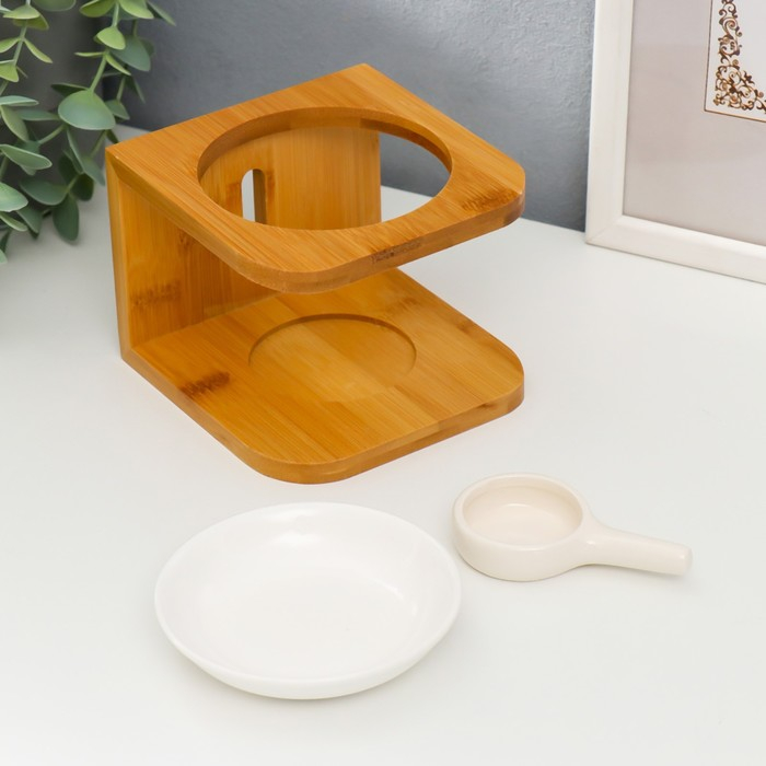 Аромалампа бамбук, керамика с подставкой под свечу Аромалампа бамбук, керамика с подставкой под свечу "Стиль"