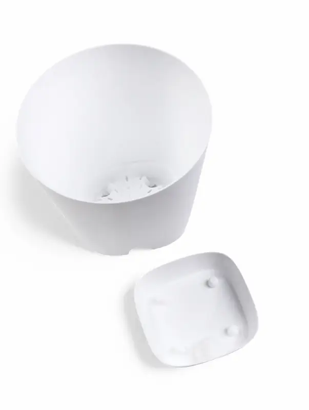 Кашпо с прикорневым поливом 8 л D-24см, H-25см белый Кашпо с прикорневым поливом 8 л D-24см, H-25см белый "Гранд"