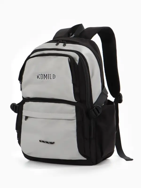 Рюкзак городской, 2 отделения, 6 карманов, 29&times;12.5&times;44 см, серый, чёрный