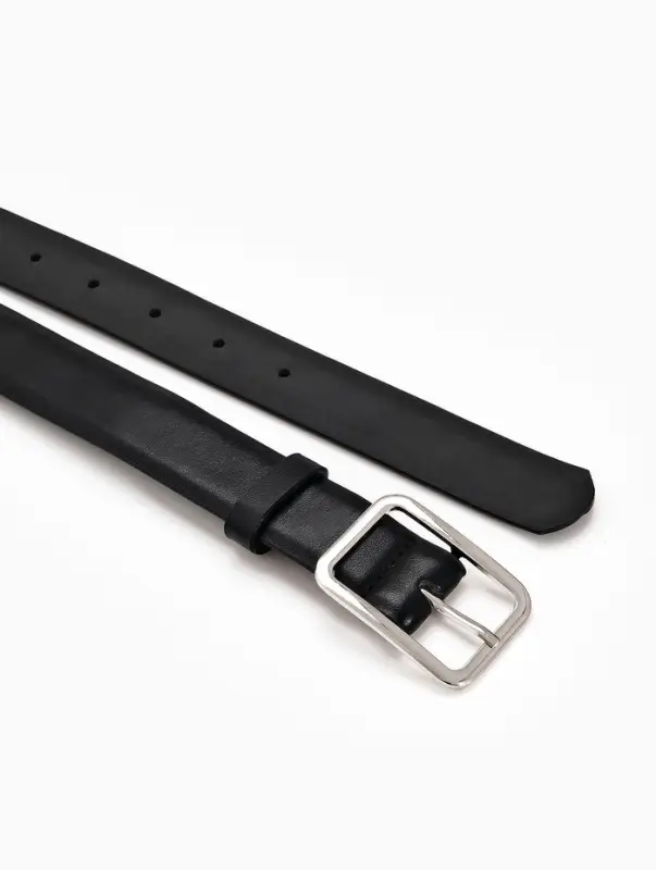 Ремень женский Classic, 110&times;3 см, пряжка металл, серебристая, чёрный