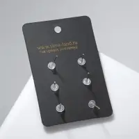 Пусеты 3 пары «Сердце», цвет МИКС Пусеты 3 пары «Сердце», цвет МИКС