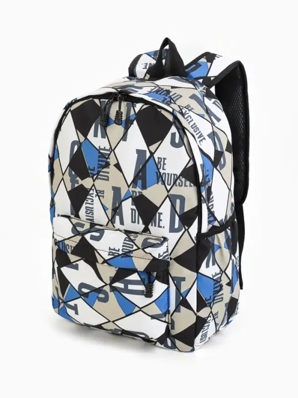 Рюкзак школьный 3 кармана, 1 отделение, 30&times;13&times;42 см, синий