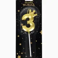 Свеча для торта "Корона" цифра 3