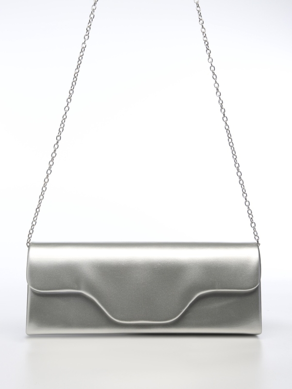 Сумка женская на магните, цвет серебряный